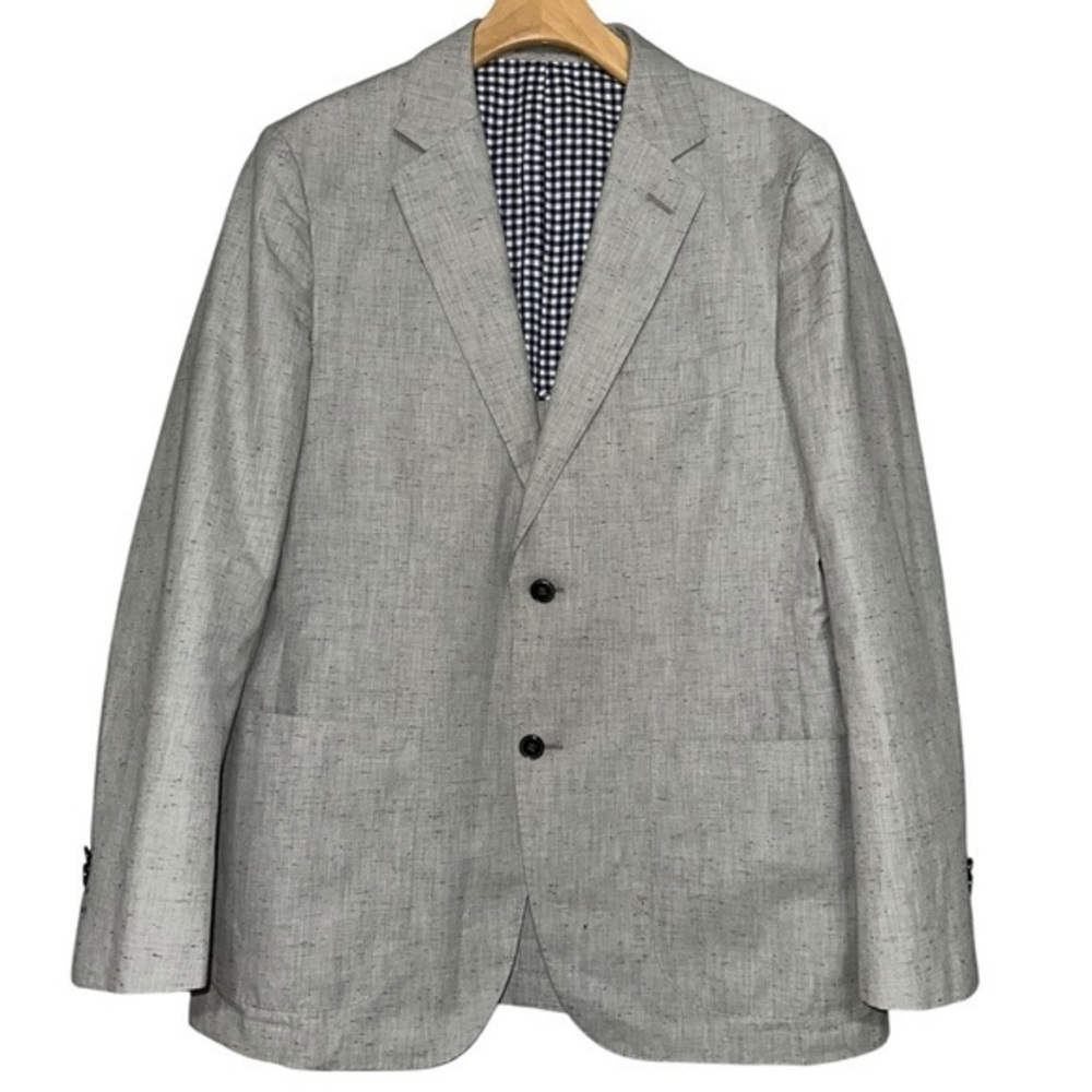 SuitSupply Two-Piece Men’s Size 38R Heather Gray Cotton Vest Blazer Suit Jacket